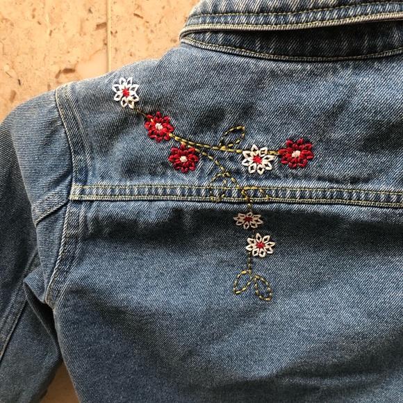 Embroidered Floral Jean Jacket - Picture 2 of 10